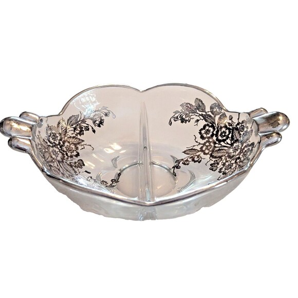 Duncan & Miller Canterbury Relish Blossom Time Silver Overlay Silver City 2-part - Picture 1 of 12